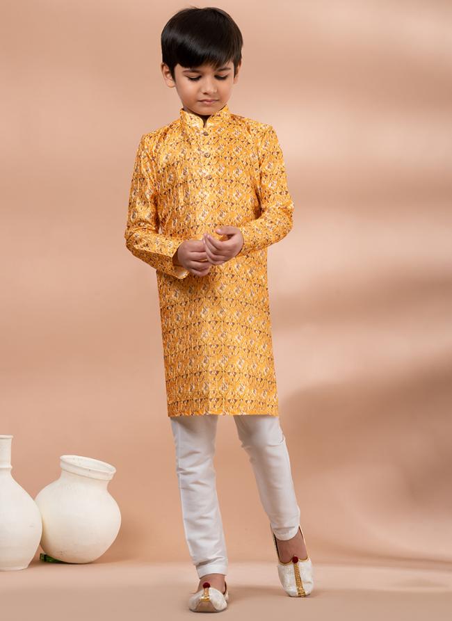 Mono Multi Traditional Wear Digital Printed Kids Kurta Pajama